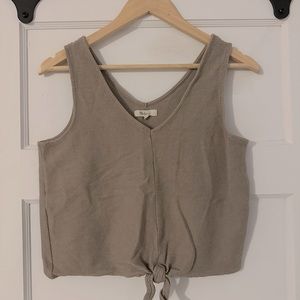 Madewell light brown crop tie bottom tank . Size M